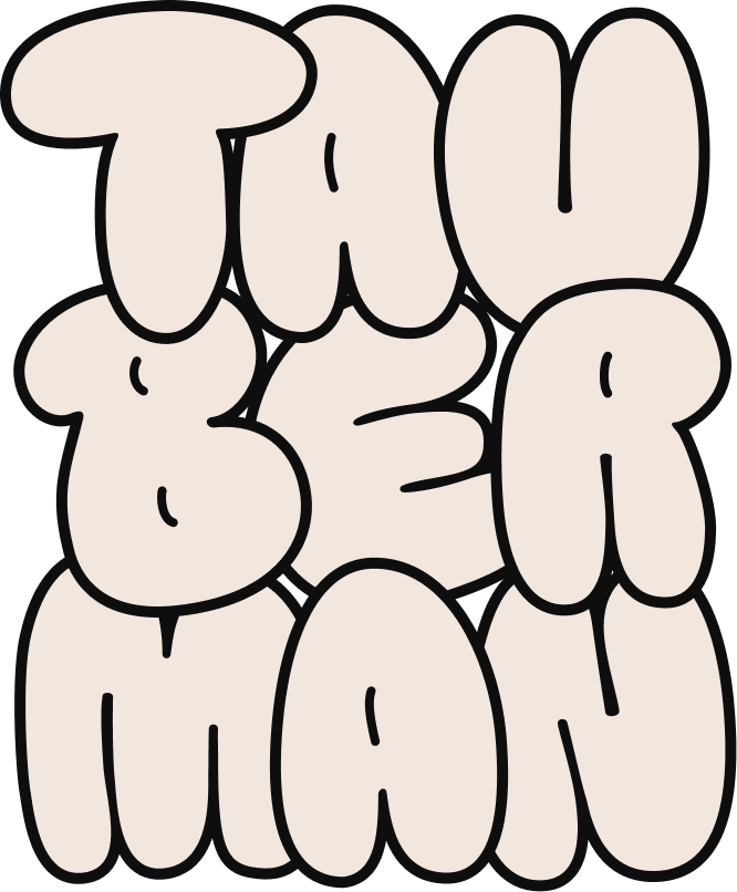 Tauberman logo: bold, rounded bubble letters stacked in three rows.
